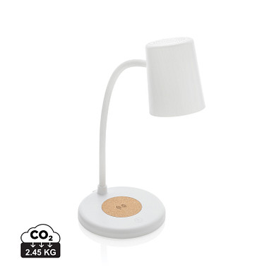 Zenara 15W Schreibtischlampe aus RCS rec. Plastik & Kork, weiß