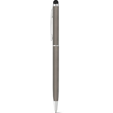ZOE. Aluminium-Kugelschreiber mit Drehmechanik und einer Touch-Spitze, Gewehrmetall