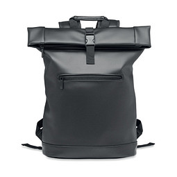 15 Zoll Rolltop-Rucksack PU BAI ROLL, Schwarz