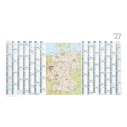 14-Monatswandplaner 2026, mit Deutschlandkarte, ungefalzt, inkl. 1-4 fbg. Werbeaufdruck