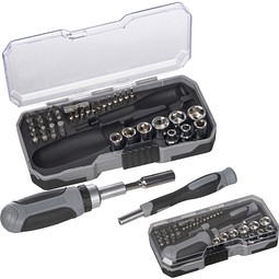 41 teiliges Werkzeugset inkl. Ratsche, silbergrau