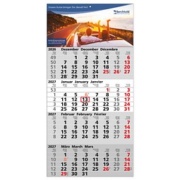 4-Monats-Wandkalender Quattro 2026, grau