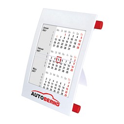 2-Jahres-Tischkalender 2026/2027, weiß/rot