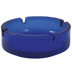 Glas-Aschenbecher, blau/transparent