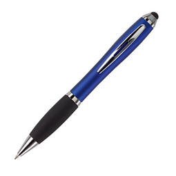 Touch-Pen Kugelschreiber Kuba, blaue Mine, blau/metallic