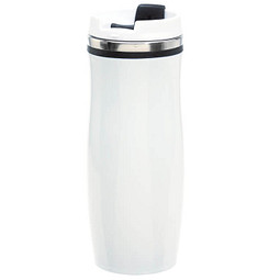 Metall-Isolierbecher Smooth, 400 ml, weiß/schwarz