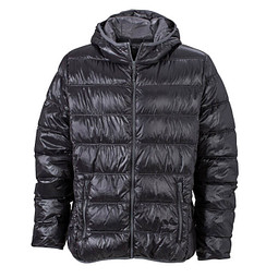 JAMES & NICHOLSON Herren Daunenjacke, schwarz/grau, L