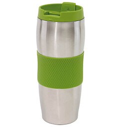 Edelstahl-Isolierbecher Kaffeepause, 400 ml, silber/apfelgrün