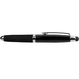 PENKO® Metall-Touch-Kugelschreiber Soft Grip, blaue Mine, schwarz