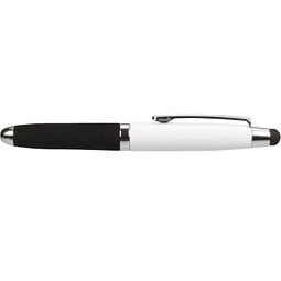 PENKO® Metall-Touch-Kugelschreiber Soft Grip, blaue Mine, weiß