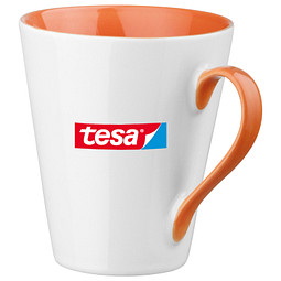 Keramiktasse Maja, 320 ml, weiß/orange