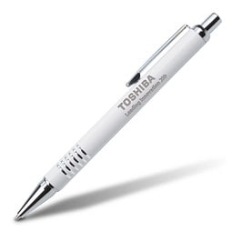 PENKO® Metall-Kugelschreiber Regensburg, blaue Mine, weiß