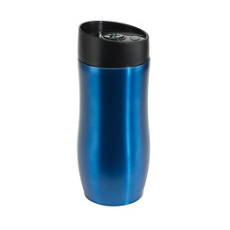 Edelstahl Isolierbecher To Go, 380 ml, blau-metallic