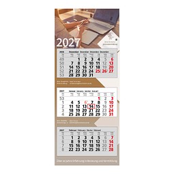 3-Monats-Block-Wandkalender Modern 2026