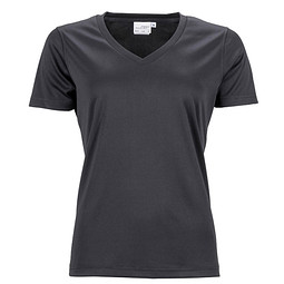 JAMES & NICHOLSON Damen Funktions T-Shirt Active, schwarz, L