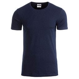 JAMES & NICHOLSON Herren T-Shirt Basic aus Bio-Baumwolle, dunkelblau, M