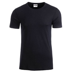JAMES & NICHOLSON Herren T-Shirt Basic aus Bio-Baumwolle, schwarz, L