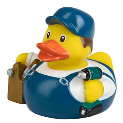 Schnabels® Bade-Ente Monteur, gelb/blau