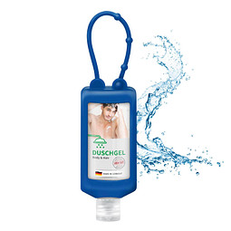 Duschgel, inkl. Druck auf Body Label, Bumper 50 ml, blau
