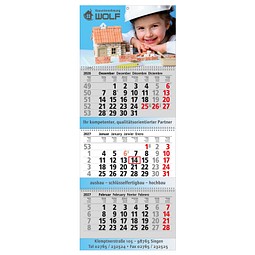 Block-Wandkalender mit Wire-O-Bindung 2026, 3 Block Kalender