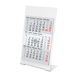 Geiger-Notes 3-Monats-Tischkalender aus Metall 2027/2028, weiß