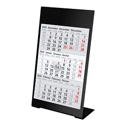 Geiger-Notes 3-Monats-Tischkalender aus Metall 2026/2027, schwarz
