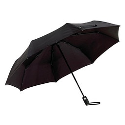 Automatik Windproof Taschenschirm mit farbigem Griff, Schwarz