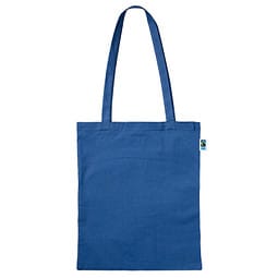 Fairtrade Baumwolltasche mit langen Henkeln, royalblau