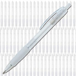 Werbe-Set: 400 BIC® Kugelschreiber Clic Pen, inkl. Druck, blaue Mine, weiß/frosted