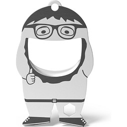 FLASCHENÖFFNER fred hipster, silber