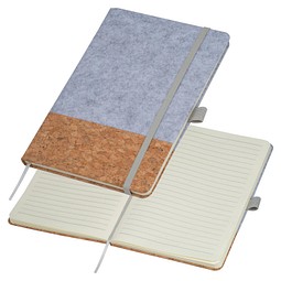 A5 Notizbuch aus Kork und Filz , silbergrau