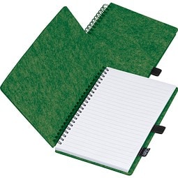 A5 RPET Filz Notizbuch BRENDA, dunkelgrün