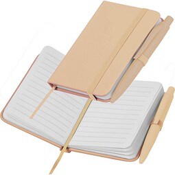 A7 Notizbuch mit Kugelschreiber San Antonio ,beige