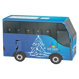 Adventskalender Bus, Lindt Schokotäfelchen, LED Tanne