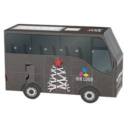 Adventskalender Bus, Lindt Schokotäfelchen, Schraubenschlüssel-Tanne