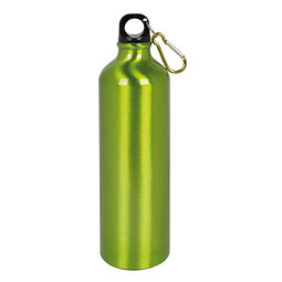 Aluminium-Trinkflasche mit Karabinerhaken, 750 ml, grün