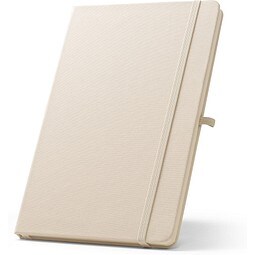 ANNE. A5 Notizbuch aus recyceltem Polyester (100% rPET) mit linierten Seiten, Pastellweiß