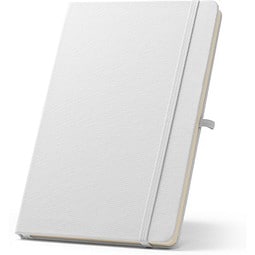 ANNE SUB. A5 Notizbuch aus recyceltem 300D-Polyester (100% rPET), ideal für die Sublimationspersonalisierung, Weiß