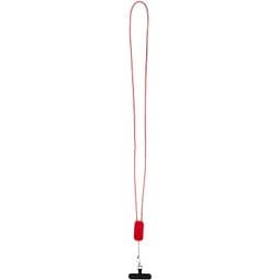 Anser Smartphone Lanyard aus recyceltem Kunststoff mit 27 W 5-in-1 integriertem Kabel, rot