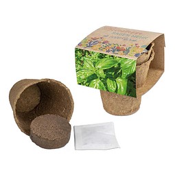 Anzucht-Set mit Samen, Ostern, Basilikum, 1-seit. Druck