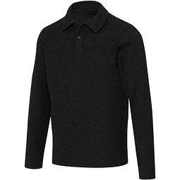 Apollo 245 g/m² Langarm Poloshirt Unisex, schwarz, 4XS
