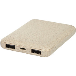 Asama 5000 mAh Powerbank aus Weizenstroh, beige