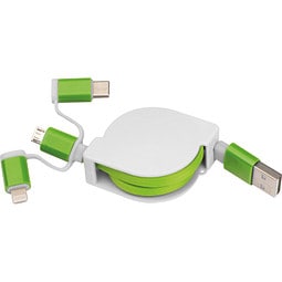 Ausziehbares Ladekabel 3in1, grün