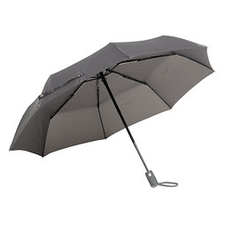 Automatik Windproof Taschenschirm mit farbigem Griff, Dunkelgrau
