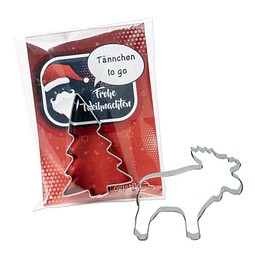 Backförmchen in der Werbetüte, Winter, Elch, 2-seit. Druck