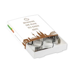 Backförmchen Premium-Box, Herz + Katze, 1-seit. Druck