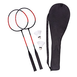 Badminton-Set SMASH, rot, schwarz