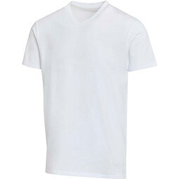 Balfour 200 g/m² Kurzärmeliges T-Shirt V-Ausschnitt Bio Baumwolle (OCS), unisex, weiss, 3XL