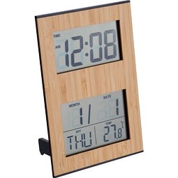 Bambus Tischuhr BRUNHILDE, beige