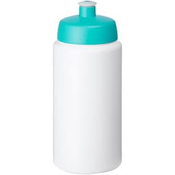 Baseline Plus grip Sportflasche mit Sportdeckel, 500 ml, weiss,aquablau